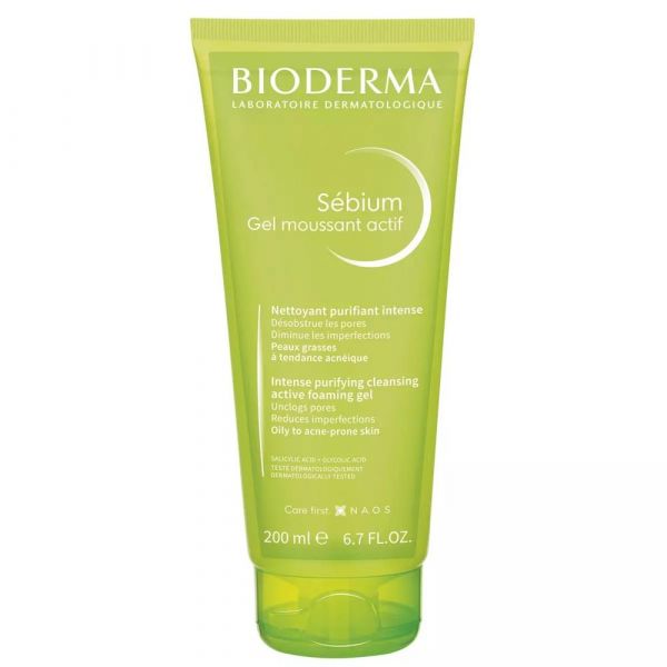 Bioderma (биодерма) себиум очищающий гель актив 200мл (Naos)