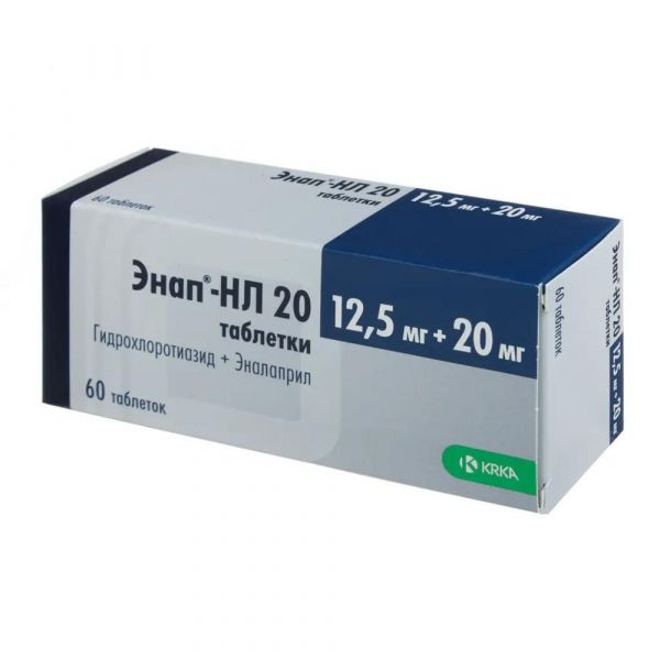 Энап-hл 20мг+12,5мг таб. №60 (Krka d.d.)