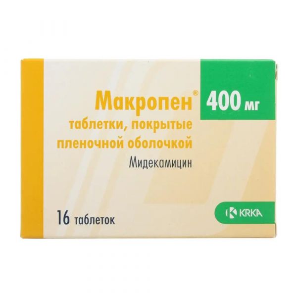 Макропен 400мг таб.п/об.пл. №16 (Merck kgaa & co. werk spittal/krka d.d.)