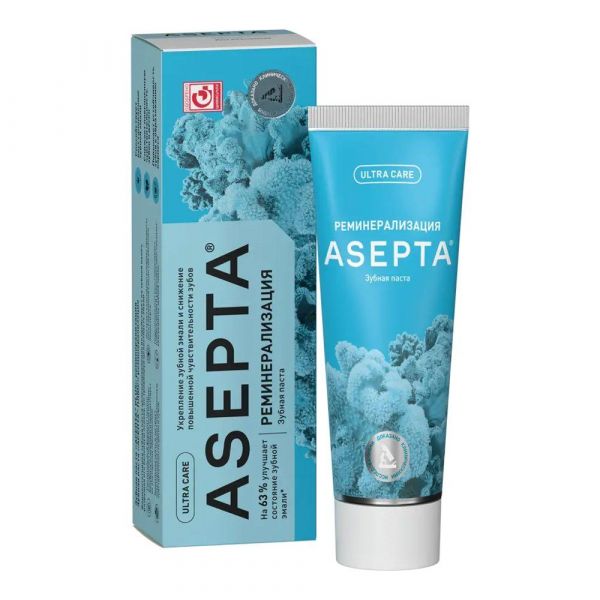 Асепта зубная паста plus 75мл реминерализация (Вертекс ао_3)