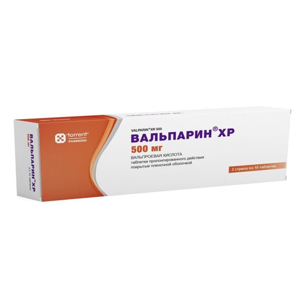 Вальпарин хр 500мг таб.п/об.пролонг. №30 (Torrent pharmaceuticals ltd_1)