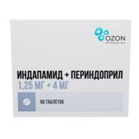 Индапамид+периндоприл 1,25мг+4мг таб. №90 (РИФ ООО)