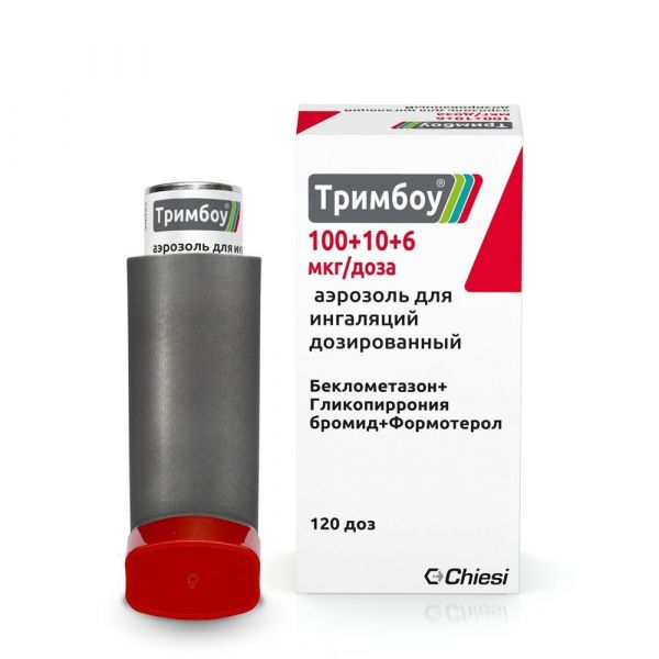 Тримбоу 100+10+6мкг/доза 120доз аэр.д/инг.доз. №1 бал. (Chiesi farmaceutici s.p.a.)