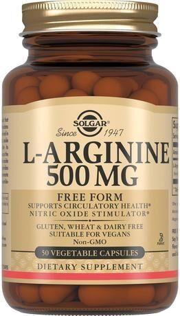 Solgar (Солгар) l-аргинин 500мг капс. №50 (Solgar vitamin and herb)