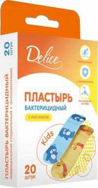 Delice (делис) лейкопластырь кидс №20 19*55мм полим.осн. (CHANGZHOU HUALIAN HEALTH DRESSING CO.)