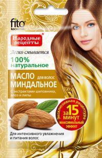 Народные рецепты масло для волос миндальное 20мл 4723 (ФИТОКОСМЕТИК ООО)
