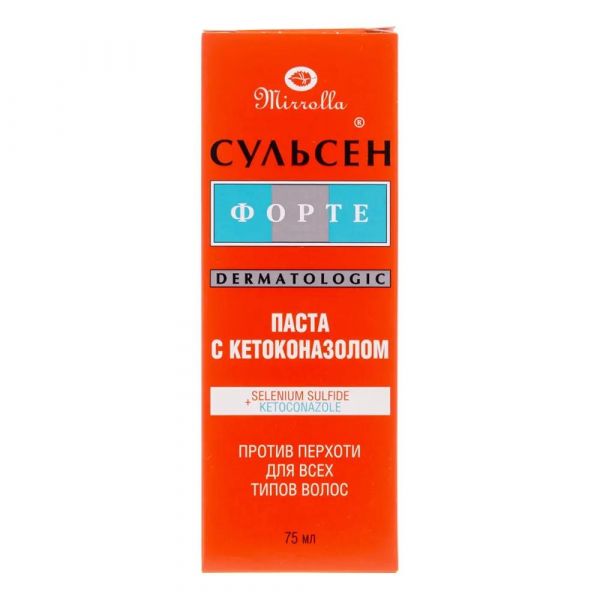 Сульсен форте 2% 75мл паста д/пр.наружн. №1 туба  кетоконазол (Мирролла ооо)