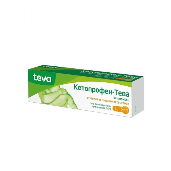 Кетопрофен-тева 2,5% 50г гель д/пр.наружн. №1 туба (Chemineau laboratoires)