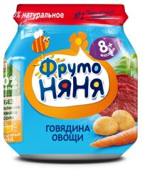 Фрутоняня пюре 100г говядина овощи (ЛЕБЕДЯНСКИЙ ОАО)