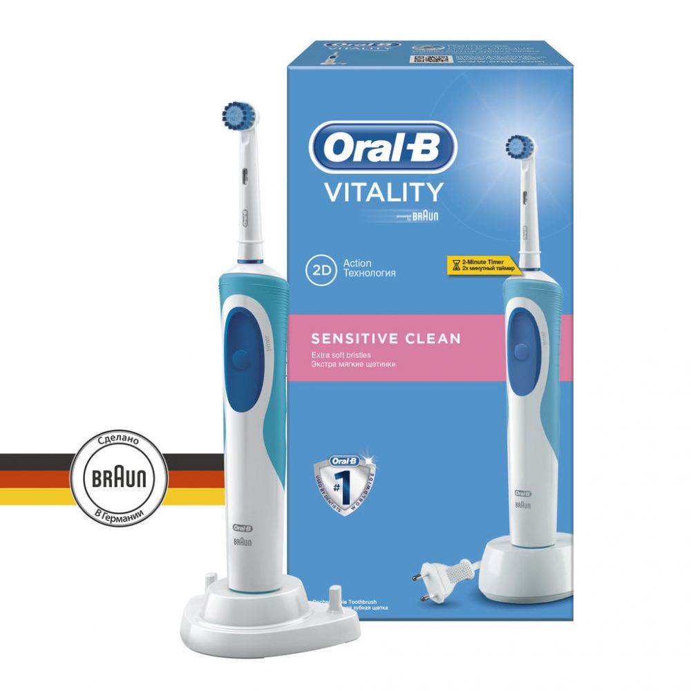 Oral-b (орал би) зубная щетка электрическая vitality d12 sensitive clean  3709 (Braun gmbh) - цены в Челябинске, купить Oral-b (орал би) зубная щетка  электрическая vitality d12 sensitive clean 3709 в аптеке Фармленд,