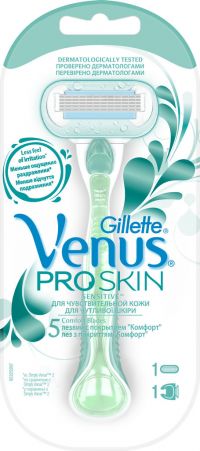 Gillette (Жиллетт) venus proskin станок для бритья с кассетой №1 д/чув.кожи (PROCTER & GAMBLE CO.)