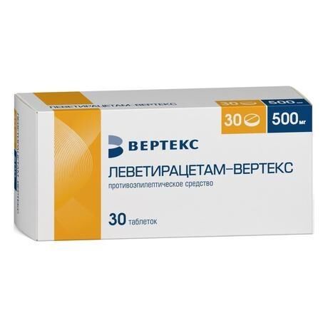 Леветирацетам 500мг таб.п/об.пл. №30 (Вертекс ао)