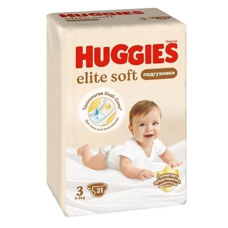Huggies (Хаггис) подгузники elite soft №21 р.3 5-9кг (Кимберли-кларк ооо)