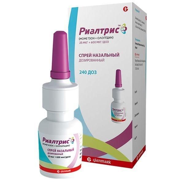 Риалтрис 25мкг+ 600мкг/доза 240доз спрей наз.доз. №1 фл. (Glenmark pharmaceuticals ltd)