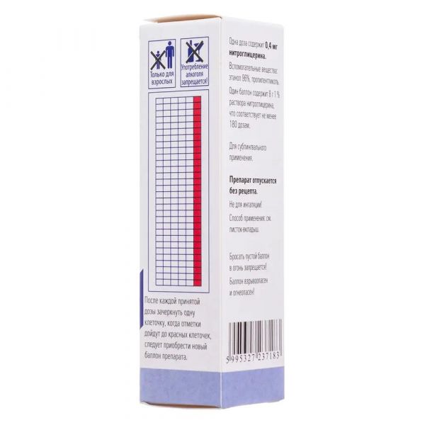 Нитроминт 0,4мг/доза 10г спрей сублингв.доз. №1 бал.аэр. (Egis pharmaceuticals plc)