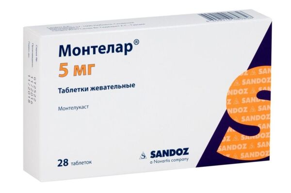 Монтелар 5мг таб.жев. №28 (Lek s.a.)