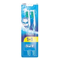Oral-B (Орал би) зубная щетка 3d уайт средняя 40 1+1шт (ORAL-B LABORATORIES IRELAND LTD.)