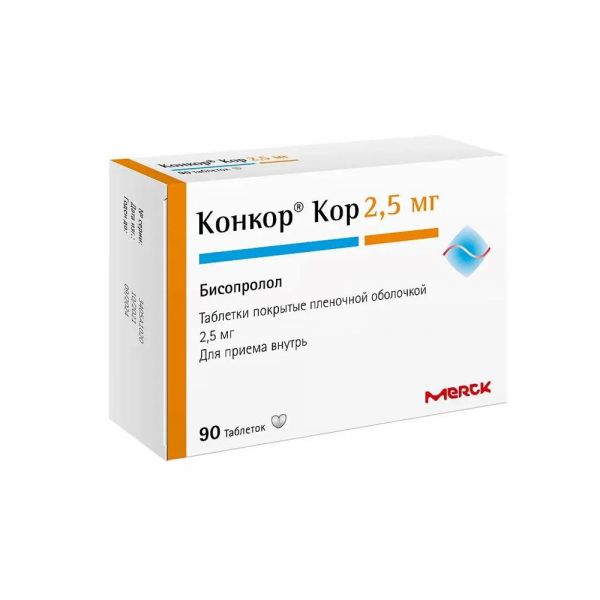 Конкор кор 2,5мг таб.п/об.пл. №90 (Нанолек ооо)