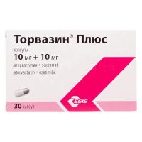 Торвазин плюс 10мг+10мг капс. №30 (ЭГИС)