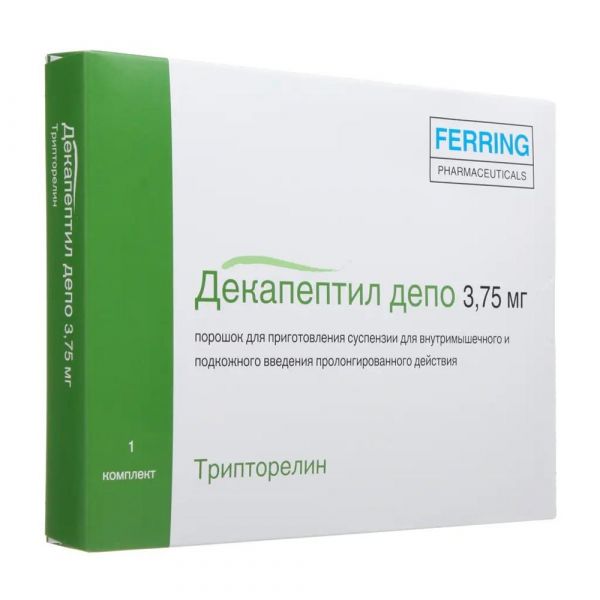 Декапептил депо 3.75мг лиоф.д/сусп.д/ин.в/м.,п/к.пролонг. №1 шприц  +раств.шпр (Ferring gmbh)