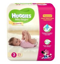 Huggies (Хаггис) подгузники ultra comfort для девочек №21 р.3 5-9кг (КИМБЕРЛИ КЛАРК)