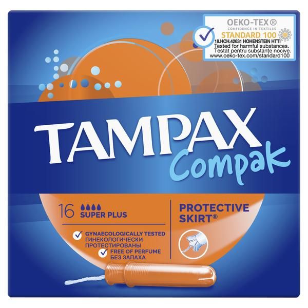 Tampax (тампакс) тампоны компак №16 супер+ с аппликат (Hyginett ltd.)