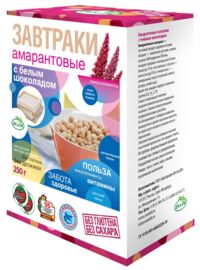 Ди энд ди завтрак амарант. 250г в бел.глазури безглют. без сахара (КОРПОРАЦИЯ ДИ ЭНД ДИ ООО)