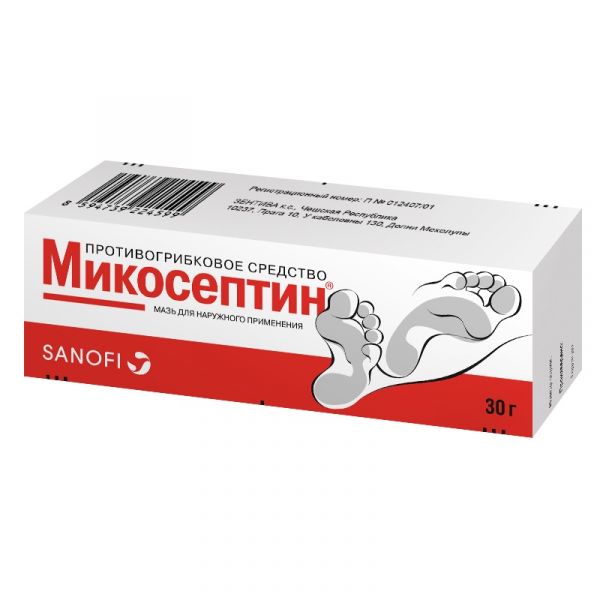 Микосептин 30г мазь д/пр.наружн. №1 туба (Zentiva k.s.)