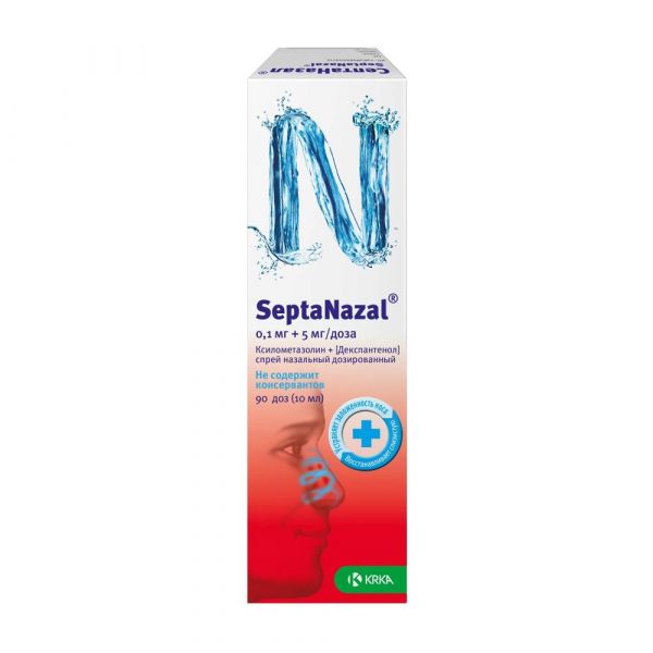Септаназал 0,1мг+5мг/доза 10мл спрей наз.доз. №1 (Krka d.d.)