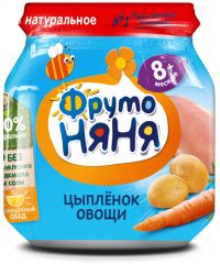 Фрутоняня пюре 100г цыпленок овощи ризотто (ПРОГРЕСС ОАО)