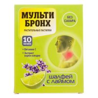 Мульти-бронх леденцы шалфей+лайм таб. №10 (ИНАТ-ФАРМА ООО)