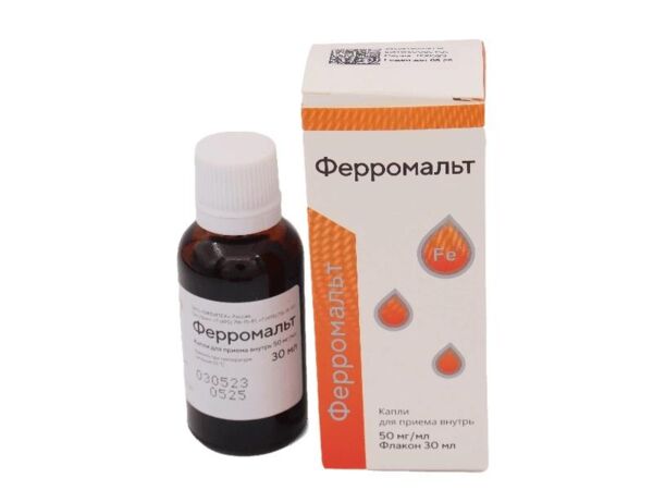 Ферромальт 50мг/мл 30мл капли д/пр.внутр. фл. (Вифитех зао)