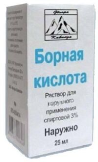 Борная кислота 3% 25мл р-р спирт. №1 фл. (ФЛОРА КАВКАЗА)