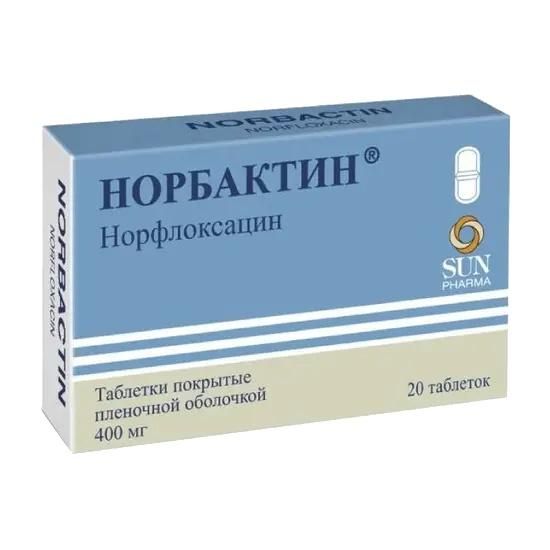 Норбактин 400мг таб.п/об.пл. №20 (Sun pharmaceutical industries ltd.)
