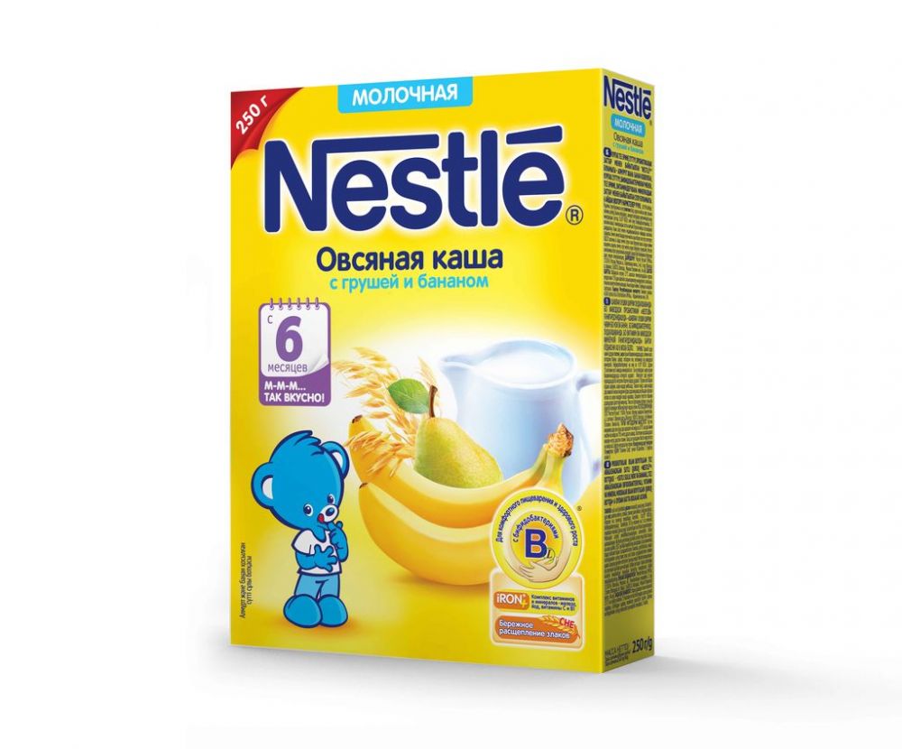 Nestle (Нестле) каша молочная 200г овсянка груша банан с 6 мес. (Nestle  swisse s.a.) - цены в Солнечногорск, купить Nestle (Нестле) каша молочная  200г овсянка груша банан с 6 мес. в аптеке