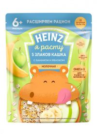 Heinz (хайнц) каша молочная 200г 5 злаков банан яблоко омега-3 (ХАЙНЦ-ГЕОРГИЕВСК ЗАО)