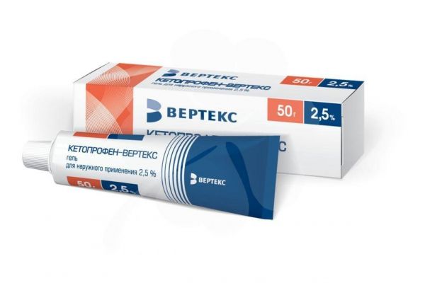 Кетопрофен 2,5% 50г гель д/пр.наружн. туба (Вертекс ао)
