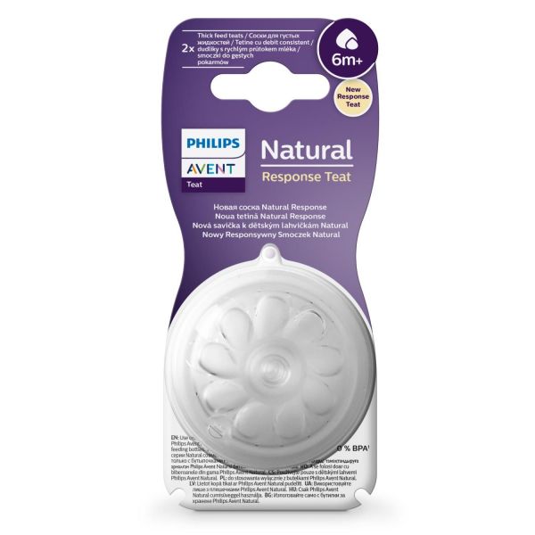Avent (Авент) соска для бутылочки natural responce №2 6+ мес. для густых жидкостей scy966/02 (Philips consumer lifestyle b.v.)