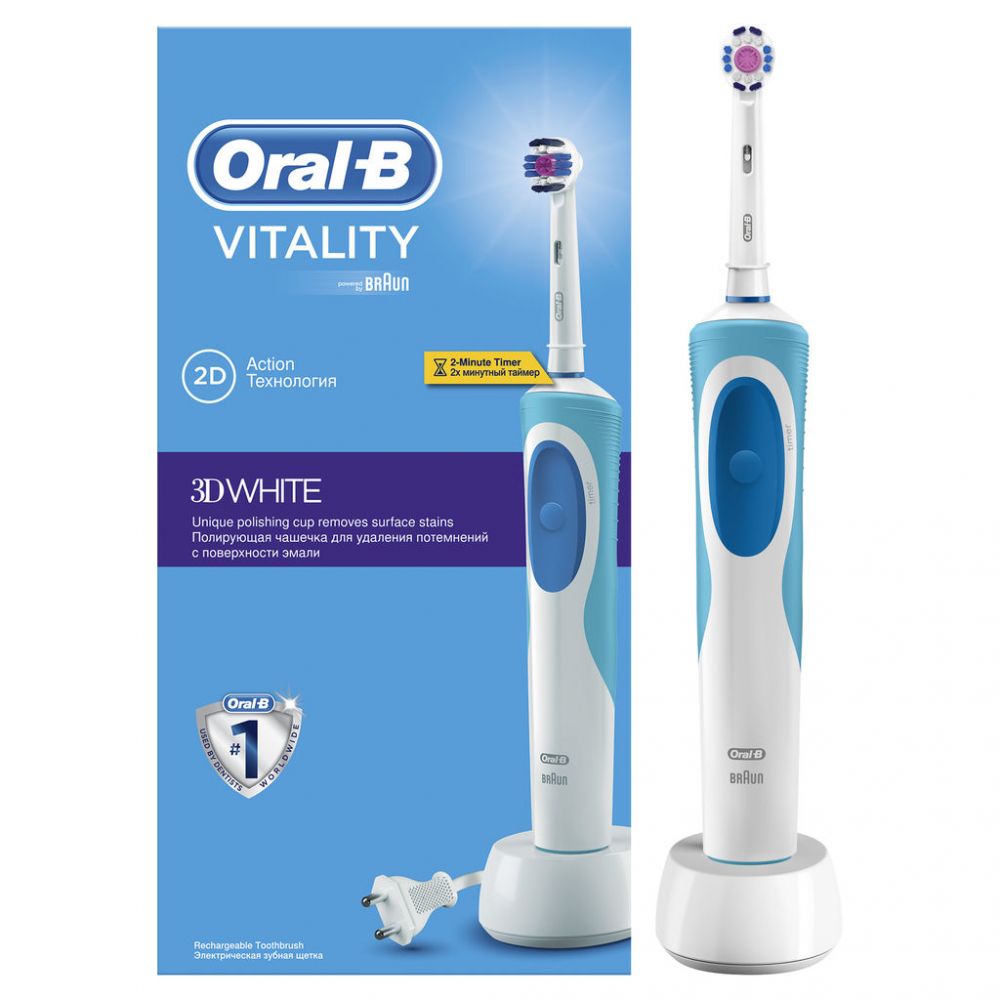 Oral-b (орал би) зубная щетка электрическая vitality d12 white 3709 (Braun  gmbh) - цены в Нижнем Тагиле, купить Oral-b (орал би) зубная щетка  электрическая vitality d12 white 3709 в аптеке Фармленд, инструкция