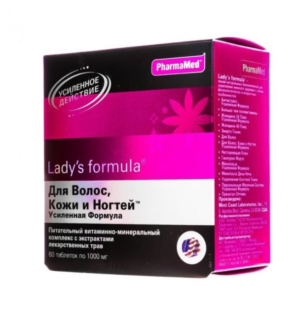 Lady's formula (Ледис формула) для волос, кожи и ногтей усиленная формула таб. №60 (West coast laboratories inc.)