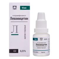 Левомицетин 0.25% 10мл капли глазн. №1 фл. (ЛЕККО)