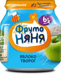 Фрутоняня пюре 100г творог яблоко (ПРОГРЕСС ОАО)