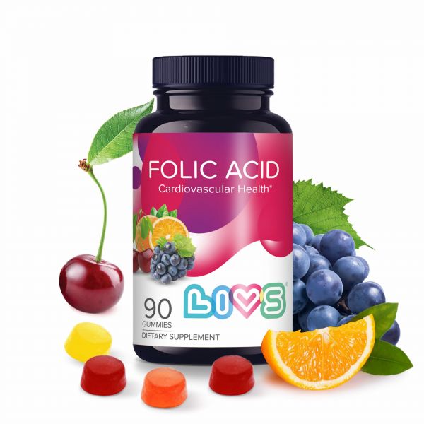 Ливс фолиевая кислота пастилки жев. №90 виноград вишня апельсин (Maya food industries ltd)