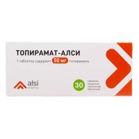 Топирамат 50мг таб.п/об.пл. №30 (АЛСИ ФАРМА)