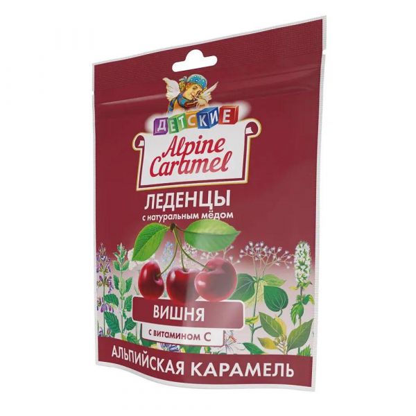 Альпийская карамель 75г леденцы детские витамин с вишня (Плантико ооо)
