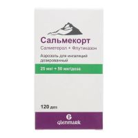 Сальмекорт 25мкг+50мкг/доза 120доз аэр.д/инг.доз. (ГЛЕНМАРК)