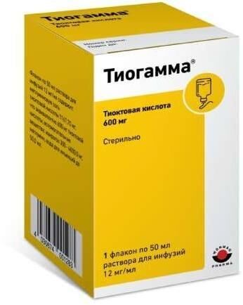 Тиогамма 12мг/мл 50мл р-р д/инф. №1 фл. (Worwag pharma gmbh/ solupharm pharmazeutische erzeugnisse gmbh)