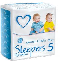 Sleepers (слиперс) подгузники 5 №18 юниор 11-25кг (ОНТЭКС РУ ООО)