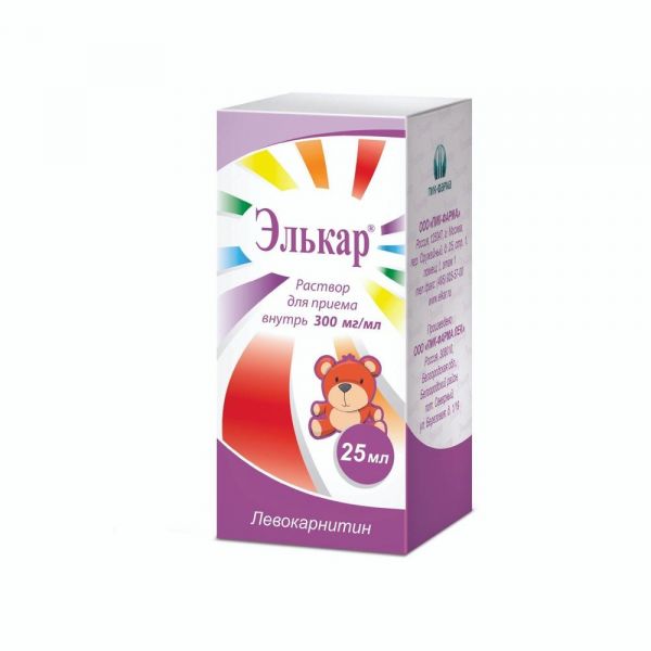 Элькар 300мг/мл 25мл р-р д/пр.внутр. №1 фл.-кап. (Пик-фарма лек ооо)