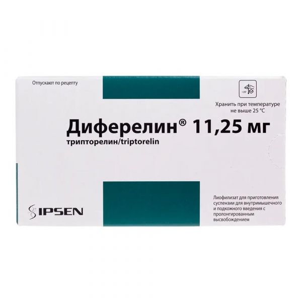 Диферелин 11.25мг лиоф.д/сусп.д/ин.в/м.пролонг. №1 фл.  +раств.амп +шприц (Ipsen pharma biotech_1)